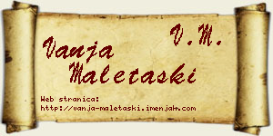 Vanja Maletaški vizit kartica